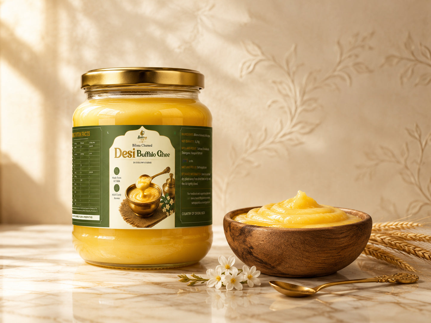 Bilona churned buffalo ghee 1L