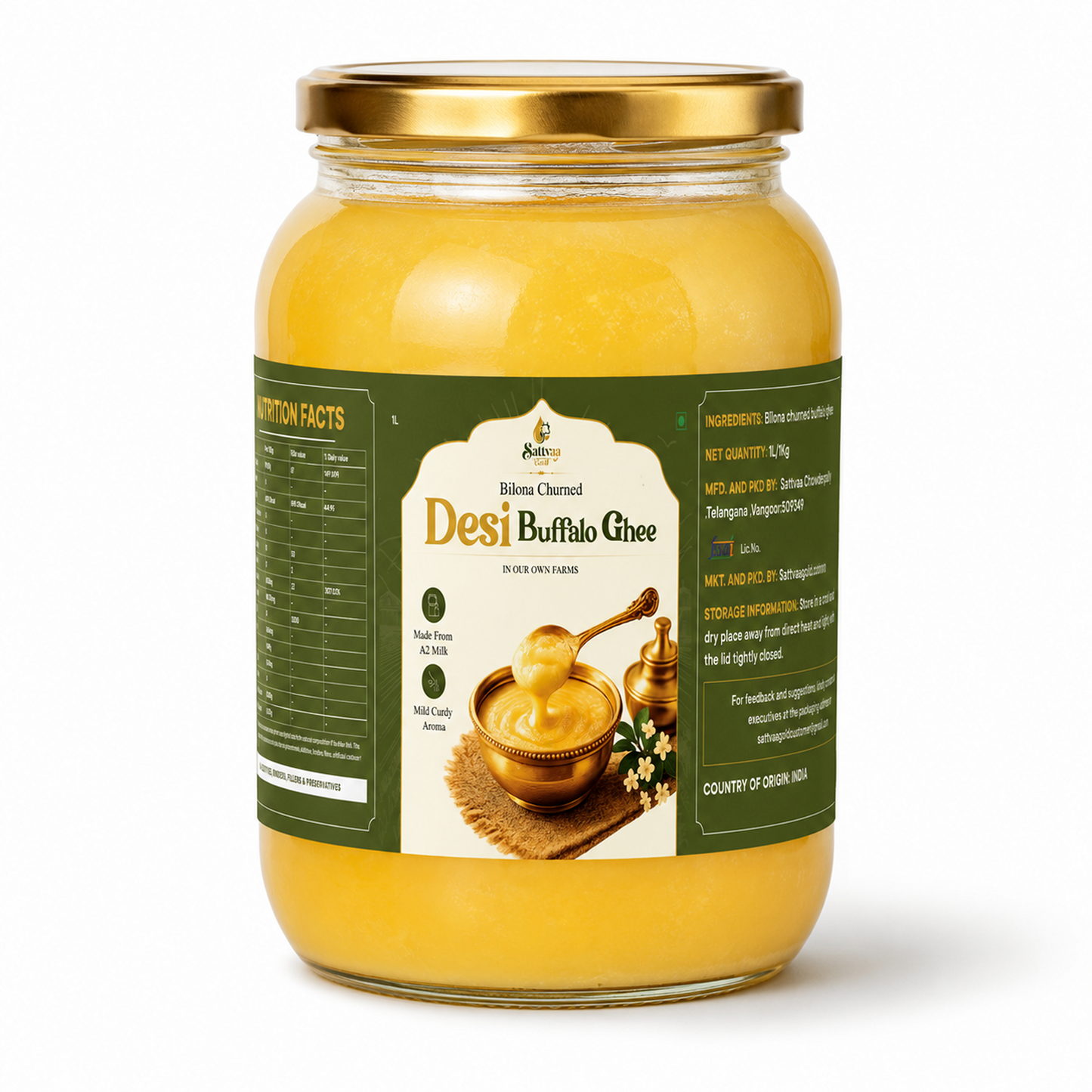 Bilona churned buffalo ghee 1L