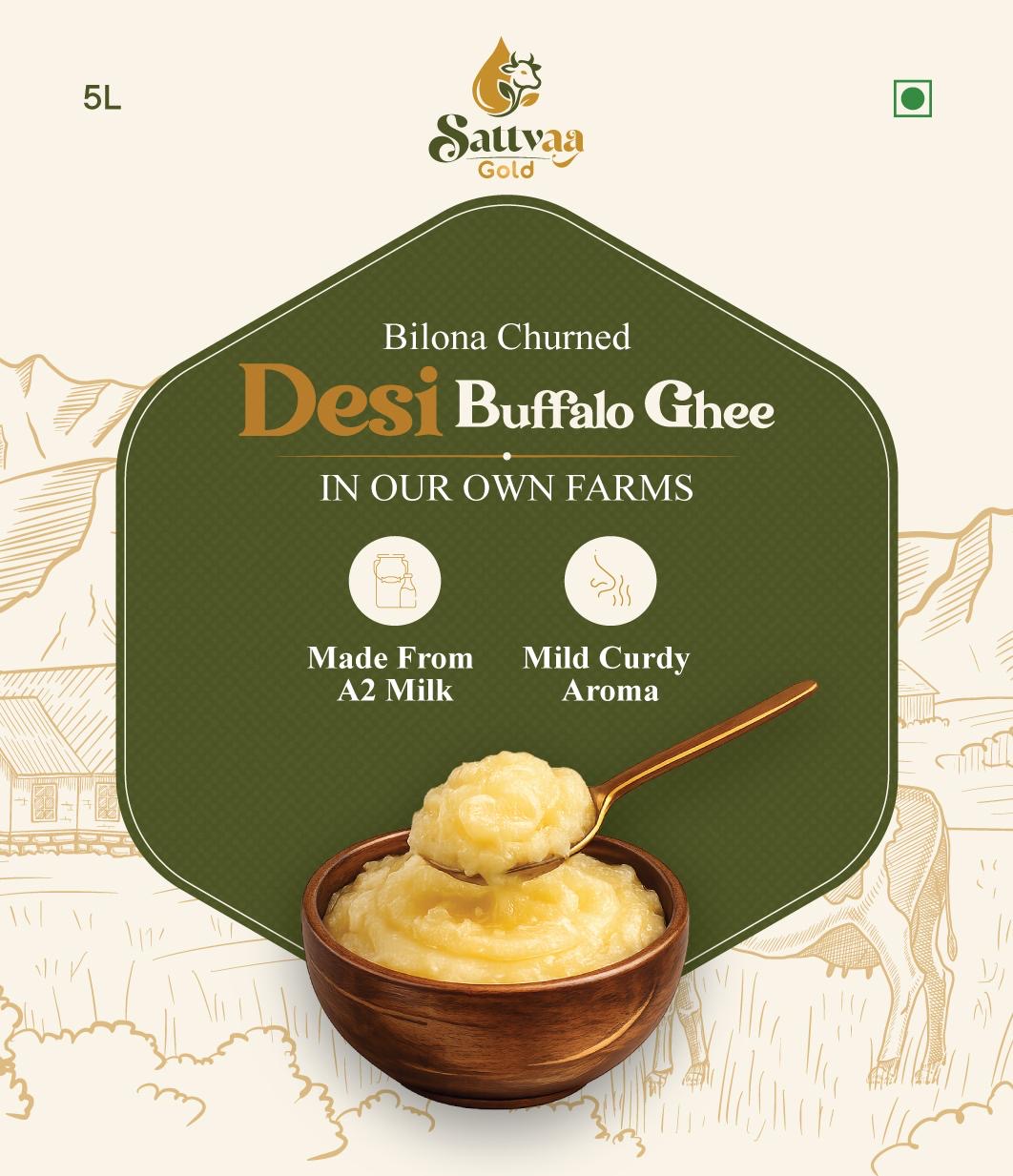 Bilona churned buffalo ghee 1L